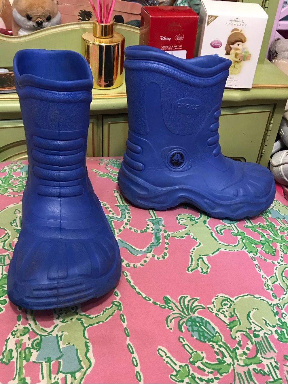Croc's vintage blue Georgie rain boots size W3/M1